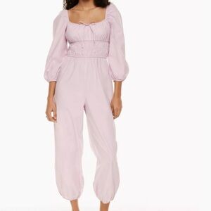 Wilfred Lilac Puff-Sleeve Jumpsuit – Size XS